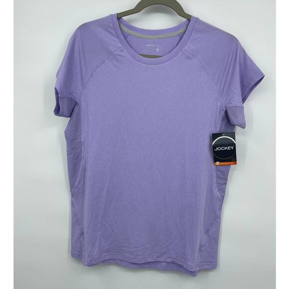 Jockey Womens Purple Crew Neck Stretch Jersey Short-Sleeve Athletic T-Shirt NEW - Picture 9 of 10